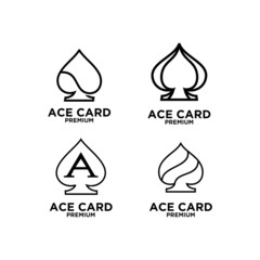 Fototapeta premium premium ace card black vector logo icon design