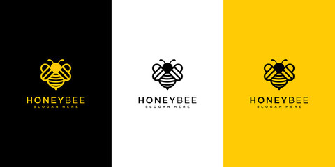 honey Bee animals logo vector design