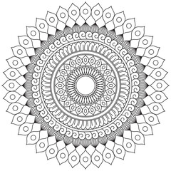Leaf Flower Petal Coloring Mandala Art Simple Graphic Shape Vector Floral Oriental Outline Vintage Decorative Elements Pattern Illustration Islam Arabic Indian Turkish Mystic Religion Morals Lotus