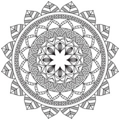 Leaf Flower Petal Coloring Mandala Art Simple Graphic Shape Vector Floral Oriental Outline Vintage Decorative Elements Pattern Illustration Islam Arabic Indian Turkish Mystic Religion Morals Lotus