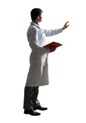 Doctor with tablet for documents