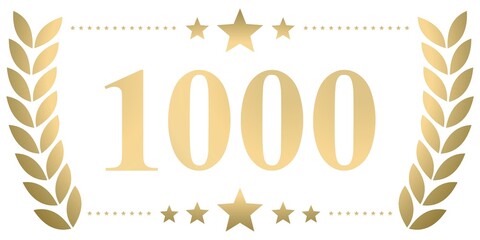 Thousandth birthday gold laurel wreath vector isolated on a white background	
