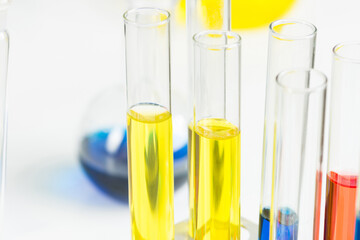 School chemical laboratory with glassware.