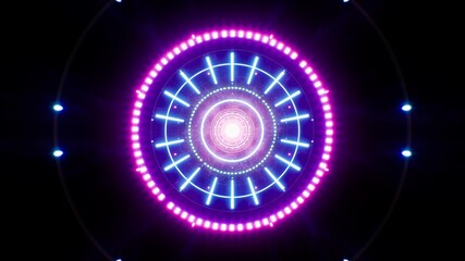 Neon Circle Light Shooting VJ Background