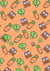 carrots and milk Box Seamless Pattern