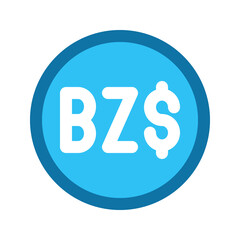 Illustration vector graphic icon of Belize Dollar currency. Filled line style icon. Vector illustration isolated on white background. Perfect for website or application design.
