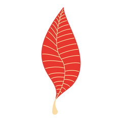 Various autumn vector red leaves isolated on white background. Spring