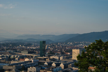 City of Zurich from the Waid on a beautiful morning