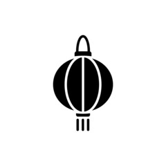Taiwanese paper lantern festival glyph icon. Taiwan. Oriental custom. Asian item. Isolated vector illustration