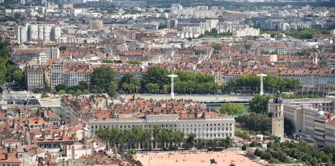 Panorama de la place Bellecour à  Lyon