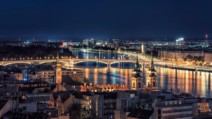 The city of Budapest by night