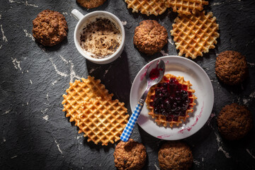 Dark food photo- on a black background