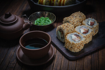 Sushi- delicious asian. Fastfood- restaurant concept