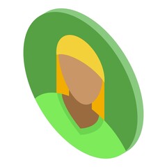 Woman user icon isometric vector. People person. Face character