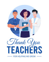 Happy teacher's day, Illustration of school teachers characters. Vector