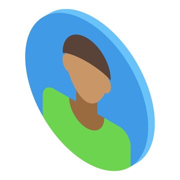 African avatar icon isometric vector. User face. Man character