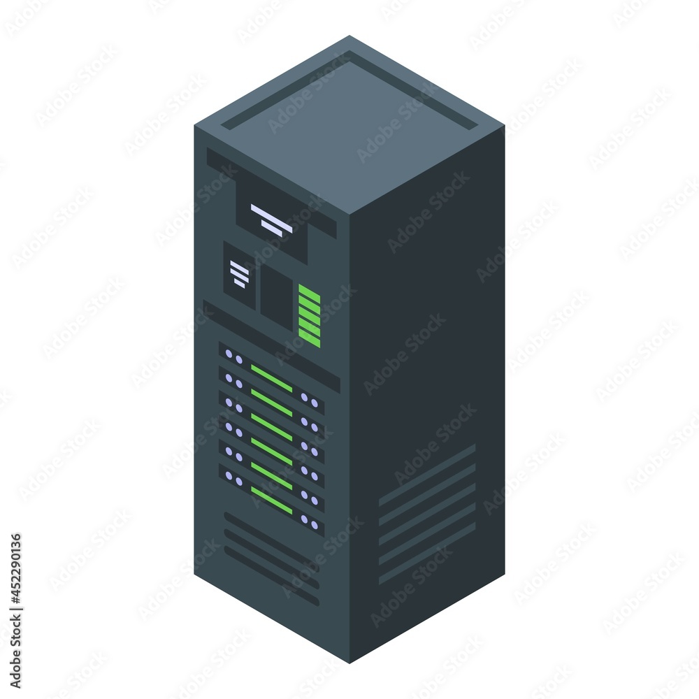 Poster server rack icon isometric vector. web cloud. internet network