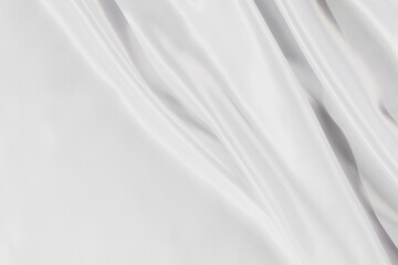 Fototapeta na wymiar Abstract White Satin Silky Cloth for background,