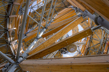 Construction of wood and steel. Skywalk. Świeradów. Poland.