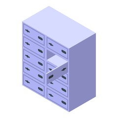 Secure locker storage icon isometric vector. Room closet. Safe security