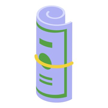 Dollar tip roll icon isometric vector. Money stack. American cash