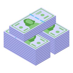 Dollar cash stack icon isometric vector. Money pile. Bank currency