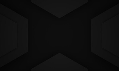 3D abstract black geometric background.