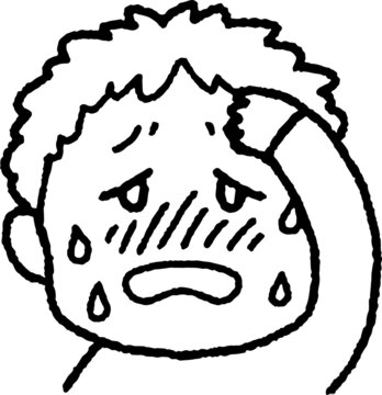 recommend clip art: 熱を出した男の子のイラスト