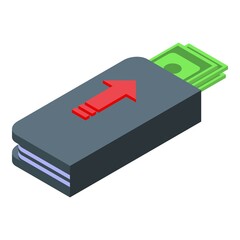 Wallet cash plan icon isometric vector. Market finance. Work money