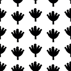Fototapeta premium Trendy seamless pattern with graphic abstract flowers. Floral print.