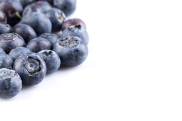 Blueberries on white background