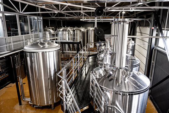 Craft beer brewing equipment in privat brewery