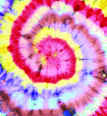 Pastel Psychedelic Kaleidoscope. Tiedye Style Artwork. Denim Fun Repeat Background. 1960 Psychedelic Kaleidoscope. Bohemian Cool Artwork. Yellow Colorful Tonal Fabric. 