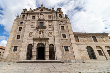 Fototapeta na wymiar The church - convent of Santa Teresa is a building in Spain located in the city of Avila. Building built in the birthplace of Santa Teresa de Jesús, dedicated to the order of the Discalced Carmelites