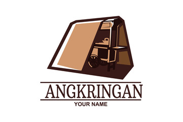 Vector Illustration for Angkringan food stall logo. Angkringan is a traditional food stall in Indonesia. Suitable for angringan food stall and cafe.