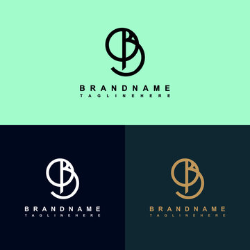 creative modern ob, bo letter logo vector design with three colors