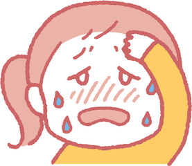 熱を出した女の子のイラスト