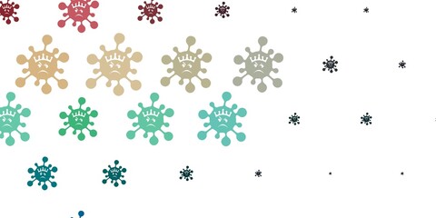 Light Blue, Red vector template with flu signs.