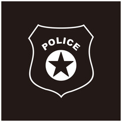 Police officer badge icon vector on back background