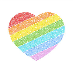 Rainbow hearts gathering in Big Heart shape, Vector design