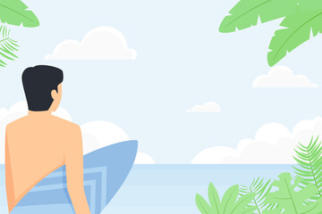 Fototapeta premium Man stare at the beach