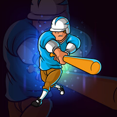 The baseball player as the batter for esport logo design - obrazy, fototapety, plakaty