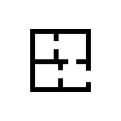 Fototapeta premium Simple icon Plan apartment top view. Vector illustration