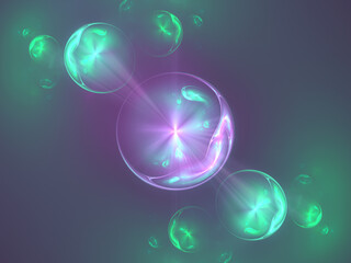 Abstract symmetrical fractal art background, suggestive of bubbles.