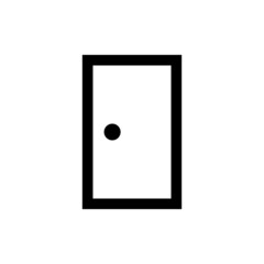 Outline icon. Door emblem isolated. Vector illustration