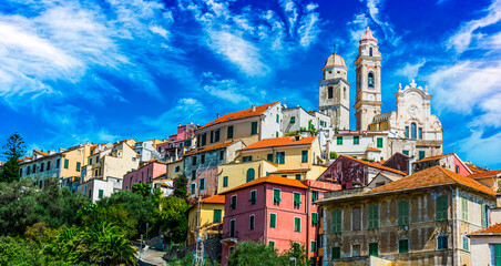 View of Cervo in the province of Imperia, Liguria, Italy