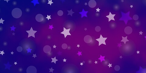Light Blue, Red vector layout with circles, stars.