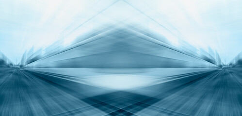 Abstract background high speed train runs on rail tracks - Train in motion