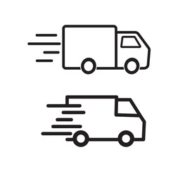 set of Fast delivery truck icon. Fast shipping. Design for website and mobile apps. Vector illustration.