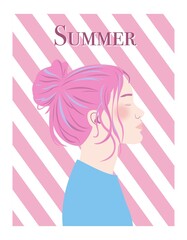 女性 ブルベ春 背景 ビビット